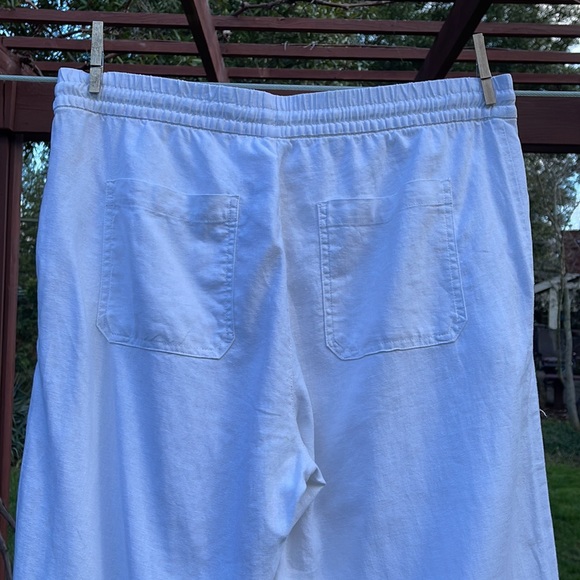 🩷 OLD NAVY; Brand New w/Tags; 55% Linen/45% Rayon White Viscose Pants; Size LT! - Picture 6 of 12